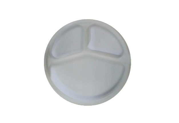  10 INCH 3 COMPARTMENT ROUND PLATE